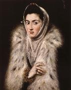 El Greco Lady in a fur wrap painting